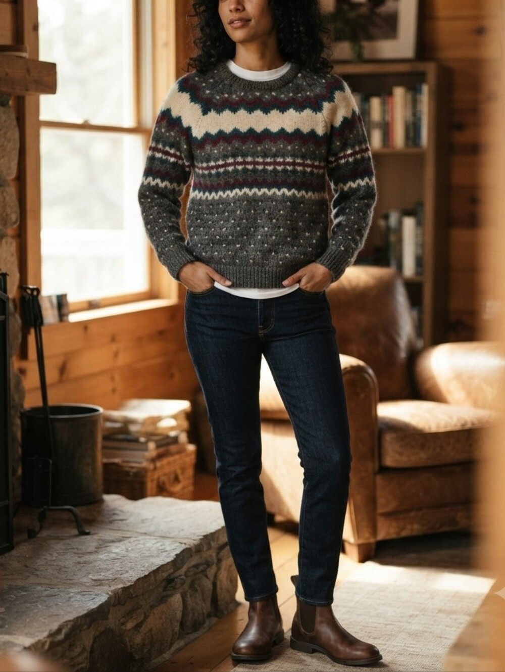 Vintage D. Byford Ltd. 100% Wool Fair Isle Crewneck Sweater Medium